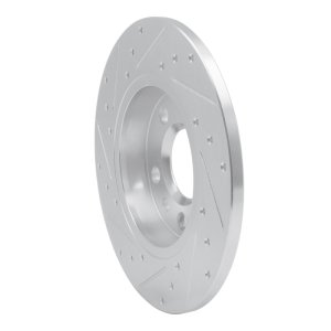 Volkswagen EuroVan Brake Rotor (1) - Rear Right - R1 Concepts - Drilled & Slotted - Silver - `96-`00